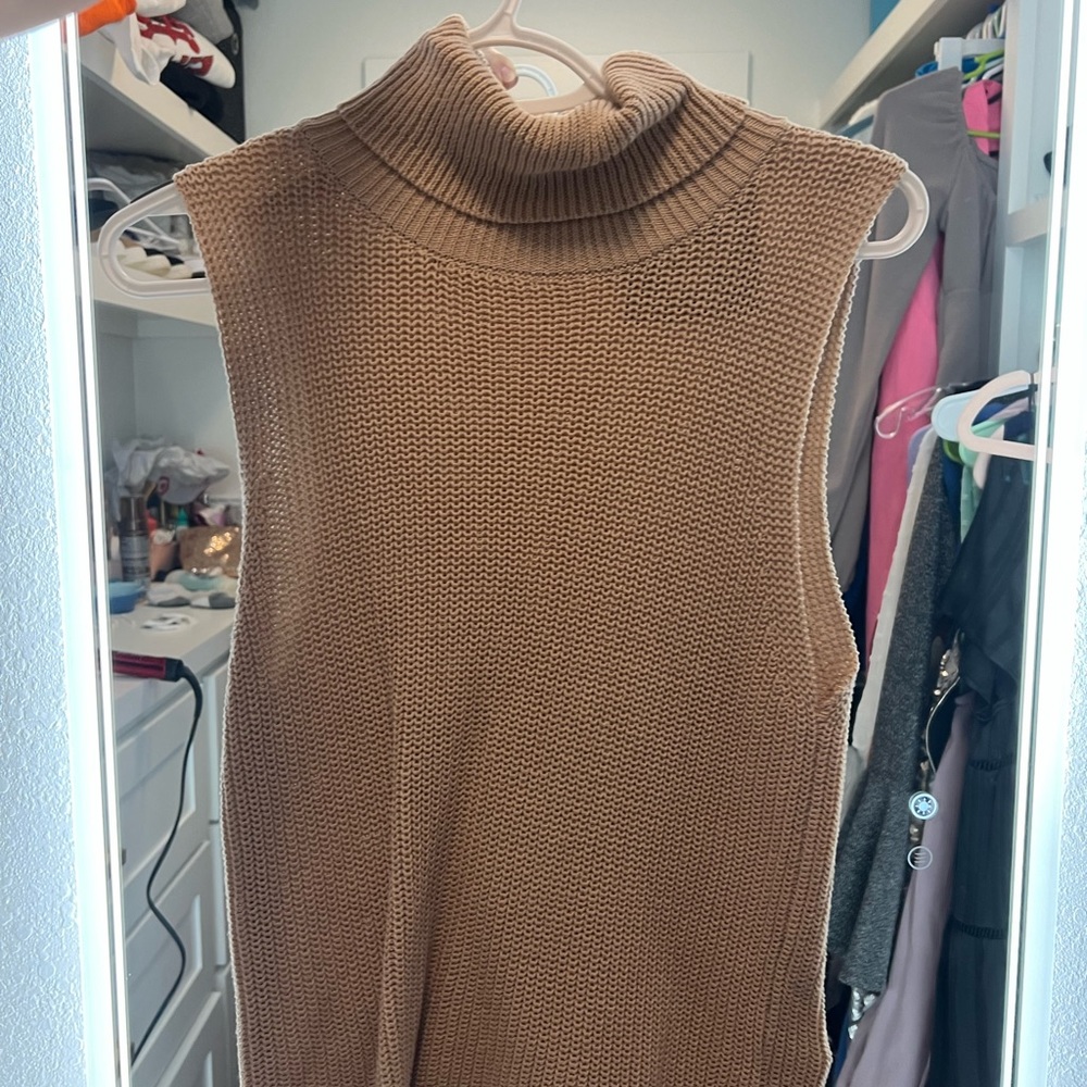 Tan tank top with a turtle neck!